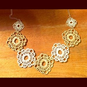 Gold and silver metal lace necklace